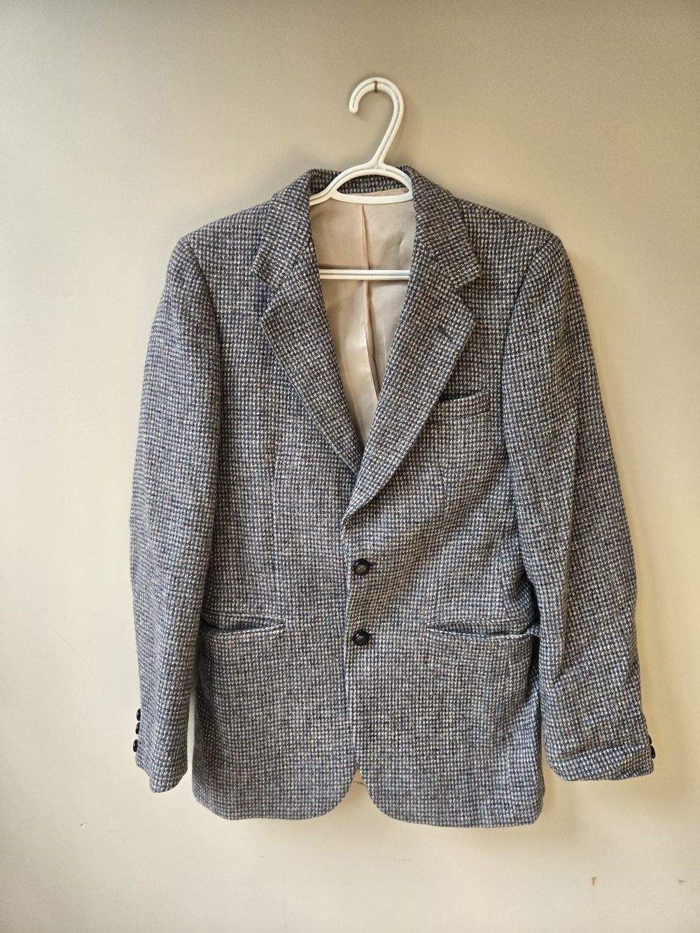 Vintage 80s Harris Tweed x Moores Hand‑Woven Scottish Wool Blazer – Made in CAN